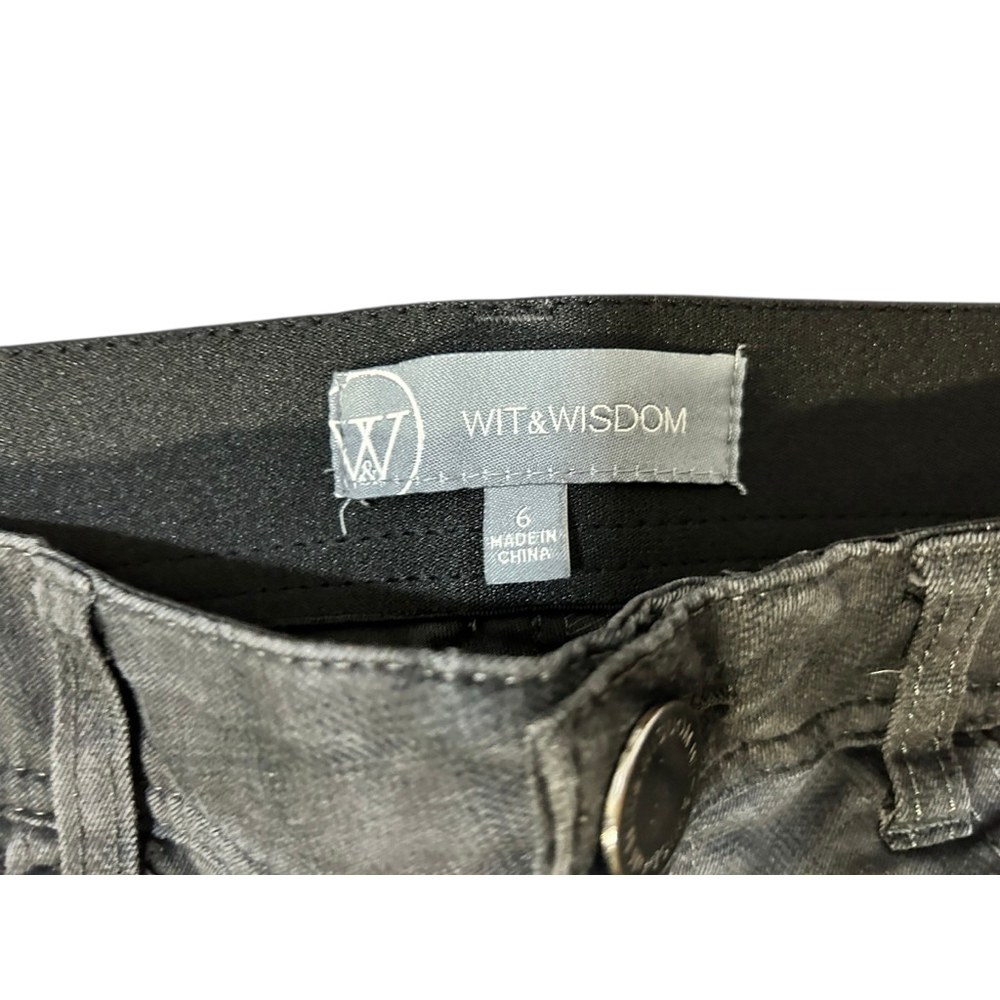 WIT & WISDOM Ab Solution Gray Plaid Skinny Jeans Size 6 - Picture 5 of 9